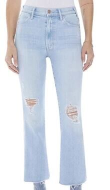 Mother The Hustler Ankle Fray Denim Flare Jeans Not So Chill Pill Size 25